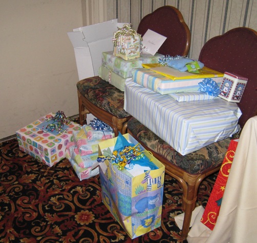 Our unopened pile of gifts