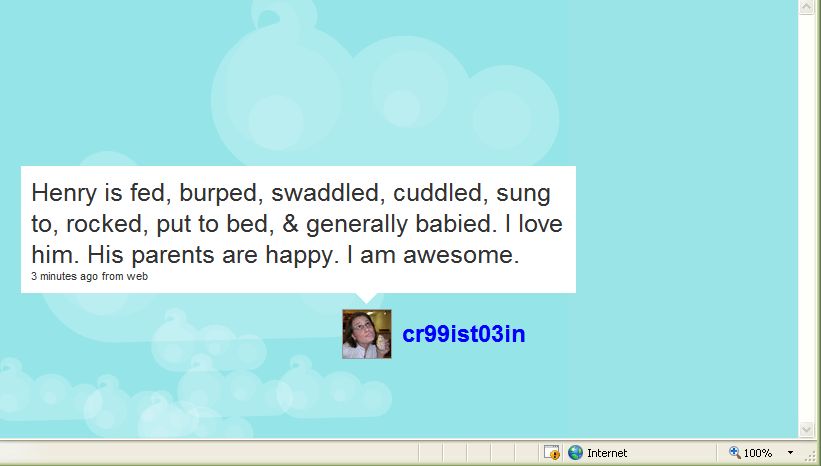 Cristin’s twitter status