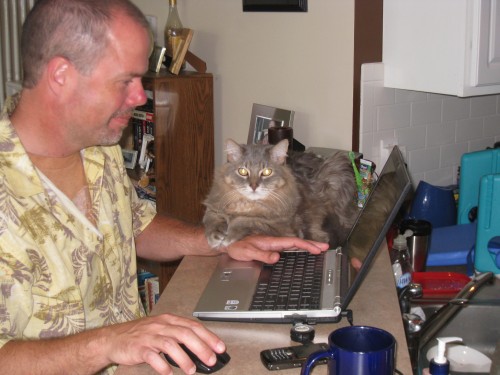 Cayce helps Larry type
