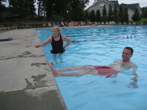 Lounging at the pool