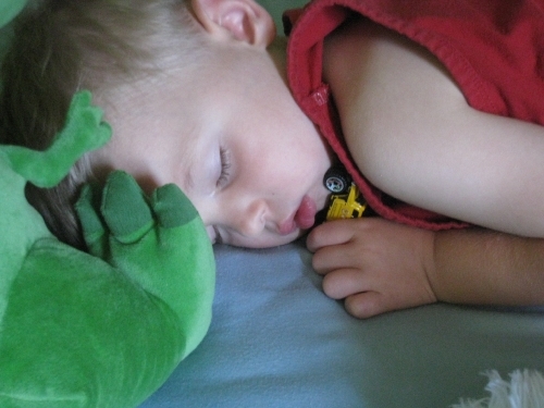 Henry sleeping with truck