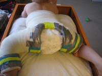 Inner diaper in place